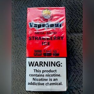 Vapesoul 5000 Puffs 6 pcs mega. Strawberry 🍓 ice 👍